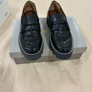 Franco Sarto Black Leather Women's Loafers